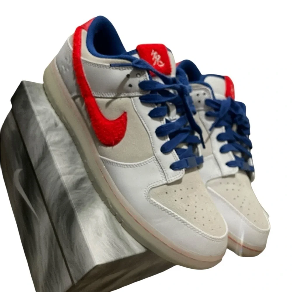 Nike Dunk Low Retro PRM Year of the Rabbit White Crimson Varsity Royal